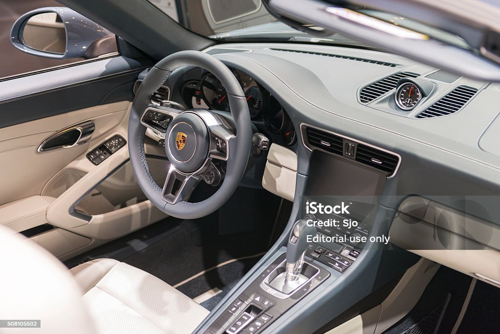 Porsche 911 Carrera 4 Cabriolet Sports Car Interior Stock Photo - Download  Image Now - iStock