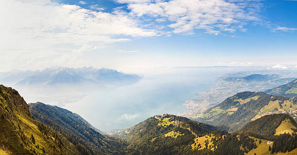 istock Panoramic view of Alps and Montreux 508106414