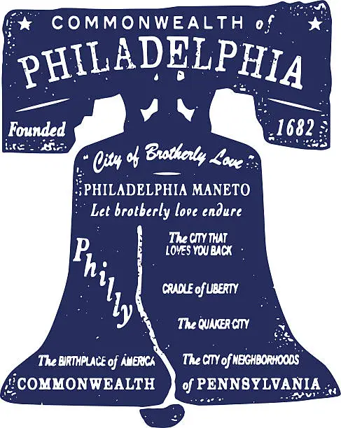 Vector illustration of Philadelphia Type Stamp