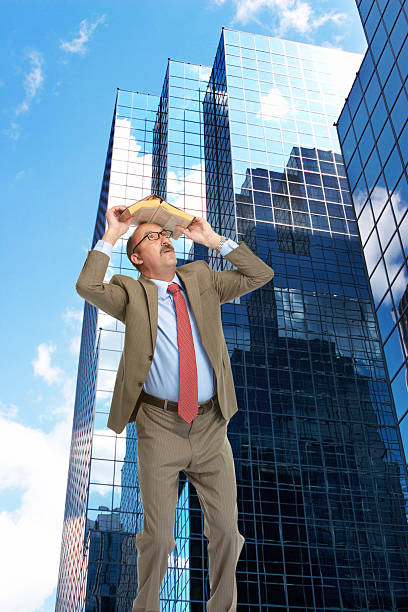Businessman and skyscrapers