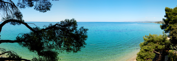Panorama of the beach, Halkidiki, Greece