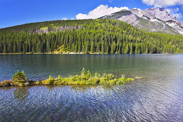 istock Small charming island in cold lake 508121445