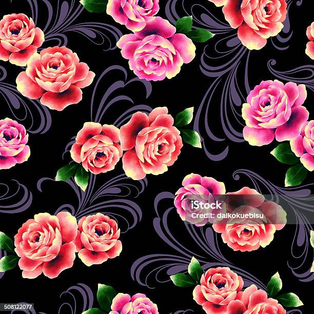Repetition Of The Rose Stock Illustration - Download Image Now - Art Product, Beauty, Beauty In Nature