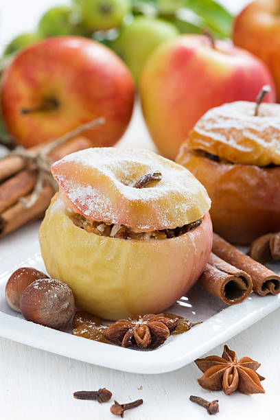 istock baked apples stuffed with dried fruit, nuts and cottage cheese 508122527