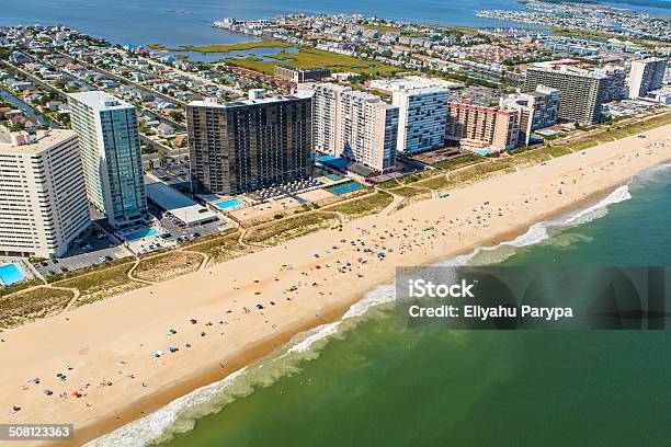 Aerial View Of Ocean City Maryland Stock Photo - Download Image Now - Ocean City - Maryland, Beach, Maryland - US State