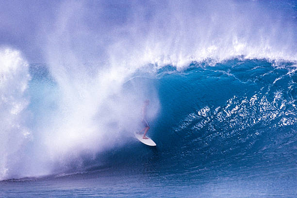 Surfing at the Banzai Pipeline