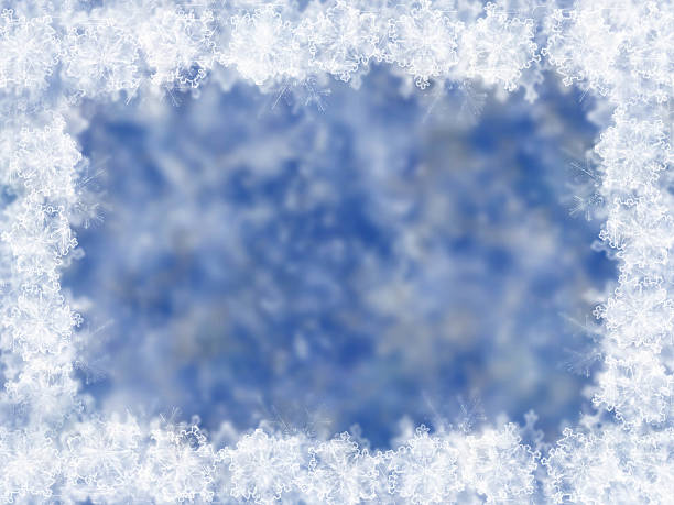 istock Blue winter background with snowflakes 508125657