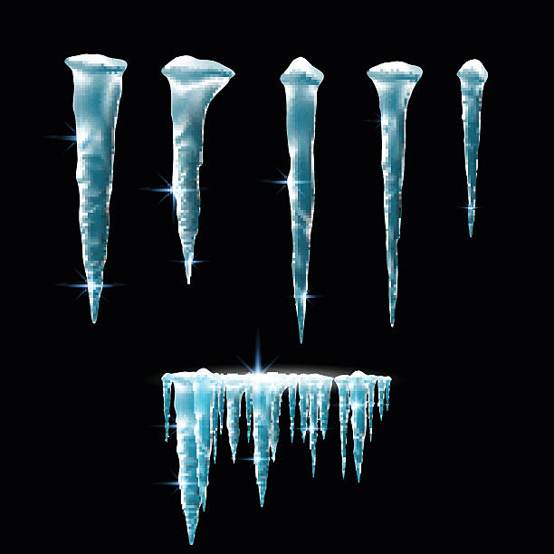 illustrazioni stock, clip art, cartoni animati e icone di tendenza di set di ghiaccioli - icicle ice backgrounds melting