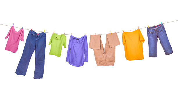 istock Clothes hanging isolated on white background 508130632