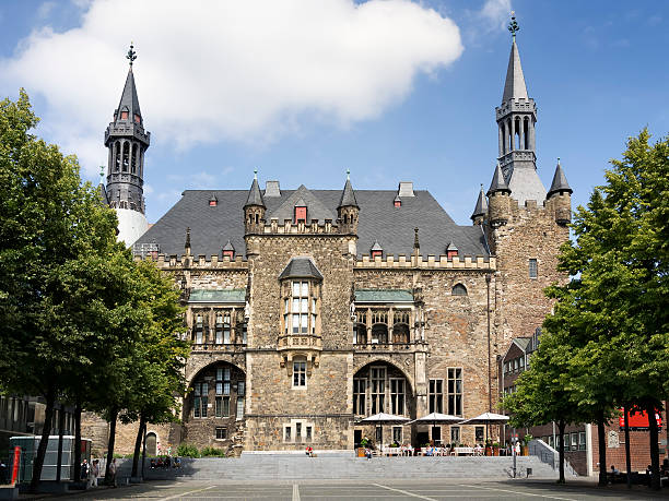 Town hall Aachen stock photo