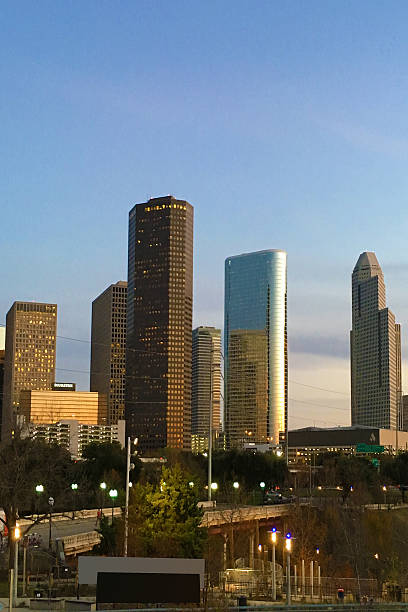 istock Vertical of Houston skyline at twilight 508133208