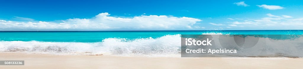 Beautiful beach and sea wave in a panoramic image Beach Stock Photo