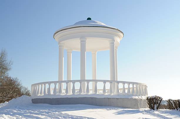 istock White rotunda in Orel in snowy winter 508133402