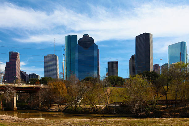 istock Houston skyline with bayou in front 508133460