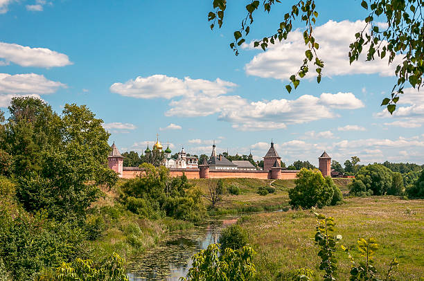 Monastery of St. Euthymius   in Suzdal, Russia. stock photo