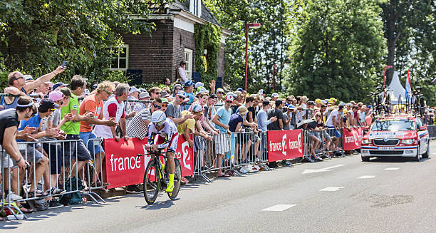 The Cyclist Luca Paolini - Tour de France 2015 Utrecht,Netherlands - 04 July 2015: The Italian cyclist Luca Paolini of Katusha Team riding during the first stage (individual time trial ) of Le Tour de France 2015 in Utrecht,Netherlands on 04 July 2015. tour de france stock pictures, royalty-free photos & images