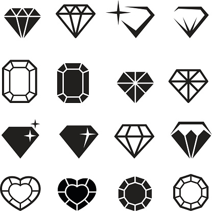 Diamond icons set vector