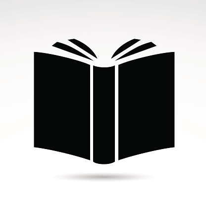 Vector illustration: open book icon - symbol of literature, education, art et.