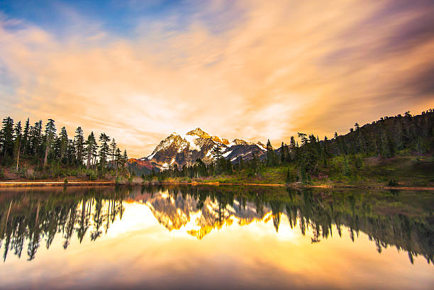 istock scenic view of mt Shuksan when sunset 508140602