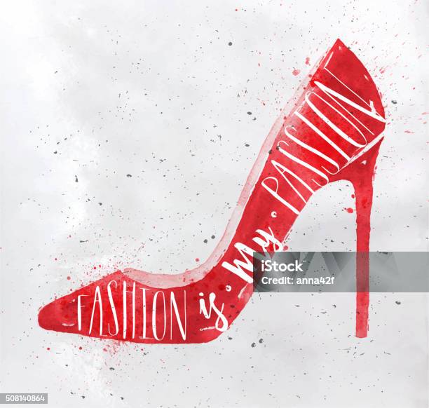 Poster High Hill Footwear Red Stock Illustration - Download Image Now - High Heels, Illustration, Shoe
