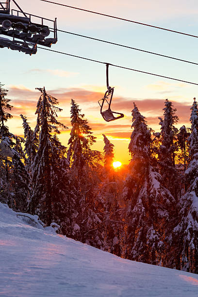 istock Ski lift at sunset in January, Oslo Norway 508141268
