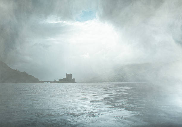 Eilean Donan castle with fog
