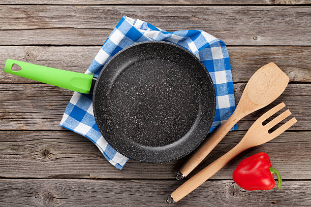 istock Cooking utensils on wooden table 508142554