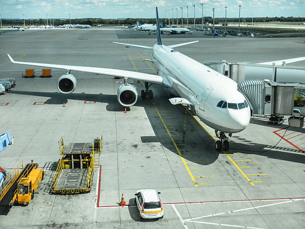 istock commercial jet parked on the track 508142686