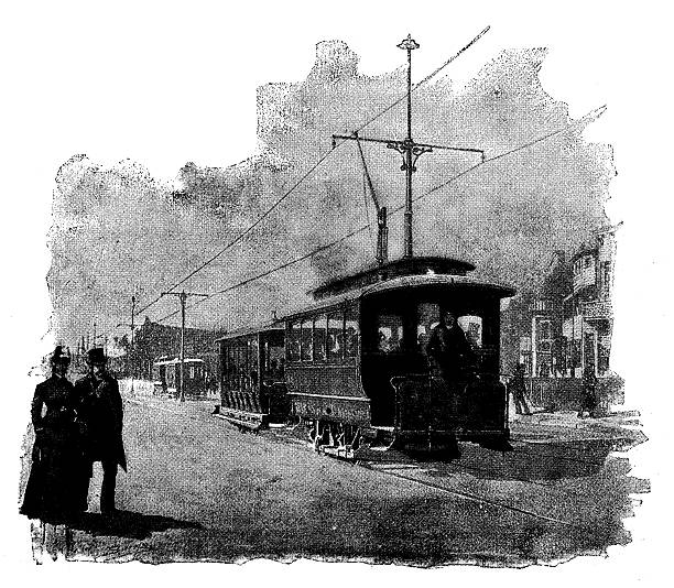 istock Antique illustration of electric tramway 508153556