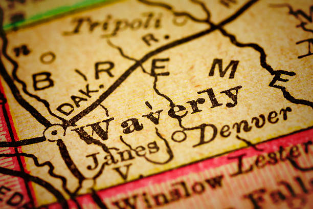 Waverly, Iowa on an Antique map