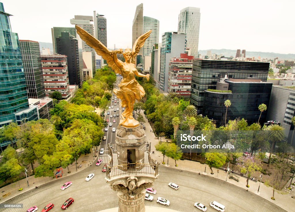 Angel of Independence Aerial view of Angel of Independence, Mexico City Mexico City Stock Photo