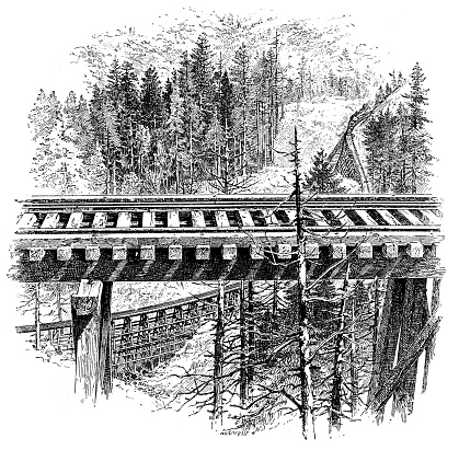Antique illustration of Shasta Railway