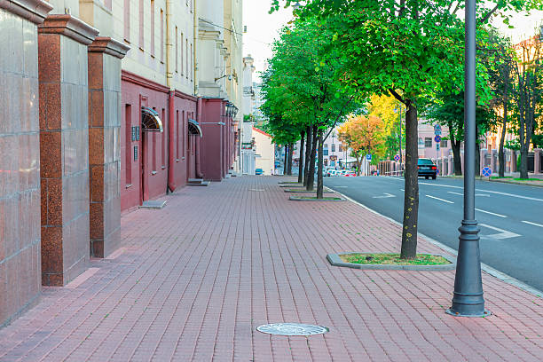 the streets of Minsk in the morning