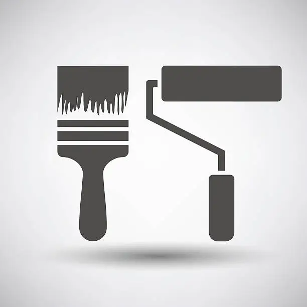 Vector illustration of Construction paint brushes icon