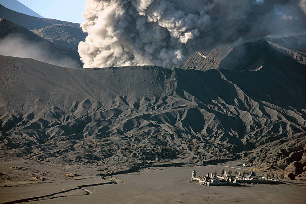 istock temple under a active volcano mount Bromo Indonesia 508158604