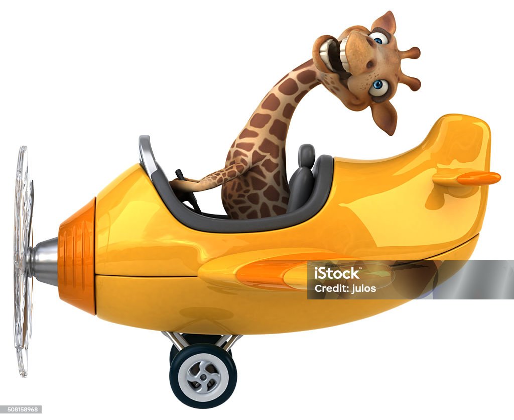 Fun giraffe Airplane Stock Photo