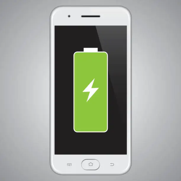 Vector illustration of Vector smartphone Full Battery.