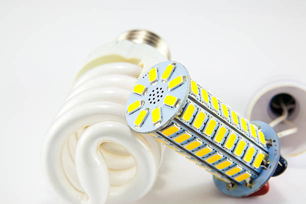 istock Fluorescent and LED Light Bulb isolated on white background 508160874