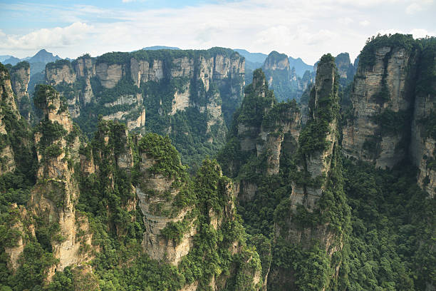 istock Impressive sandstone pillars in Yuangjiajie area 508164642
