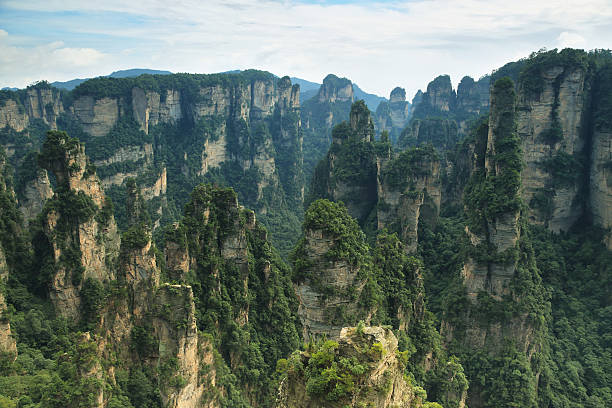 istock Impressive sandstone pillars in Yuangjiajie area 508164692