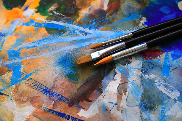 istock Closeup of brushes and palette 508164800