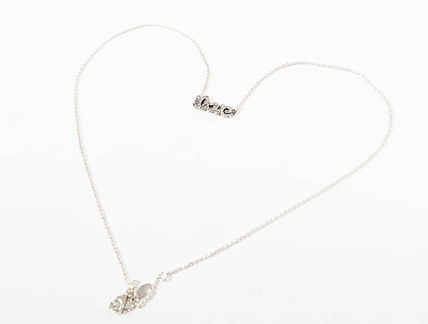 istock Heart necklace with love label 508164844