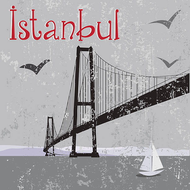 istanbul-bosporus-brücke - bosporus stock-grafiken, -clipart, -cartoons und -symbole