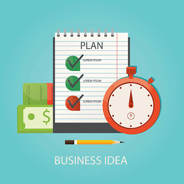istock Modern vector illustration of new business idea, business plan 508166358