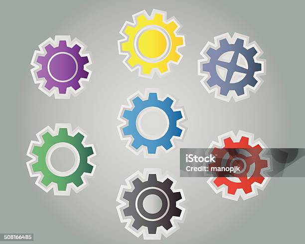 Colorful Cog Stock Illustration - Download Image Now - Abstract, Blue ...