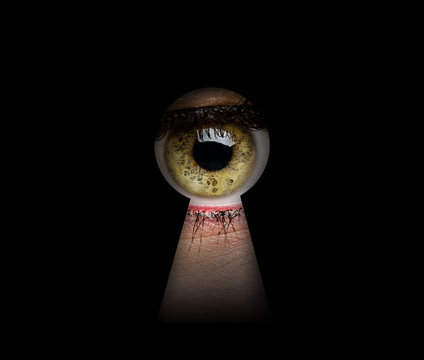 istock Green Woman Eye and Keyhole 508166550