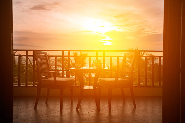 istock Served table with romantic view to sea 508167000