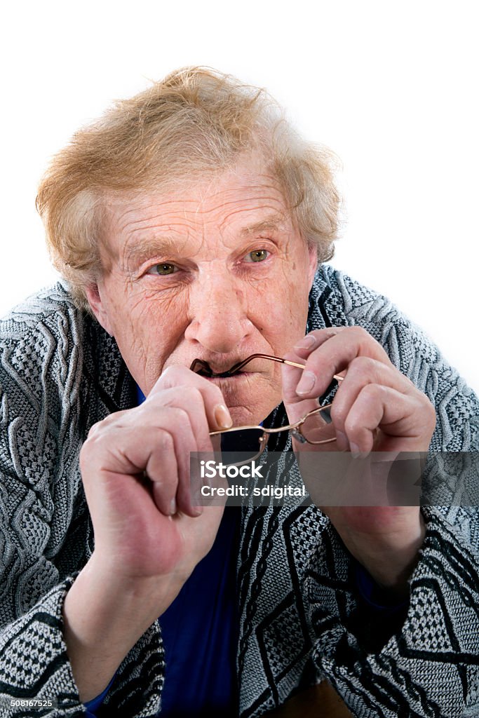 Uomo anziano felice sorridente - Foto stock royalty-free di 60-69 anni