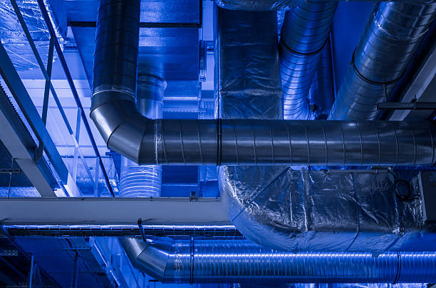 Industrial air conditioning systems stock photo