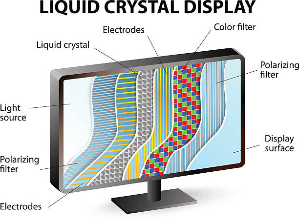 단면을 lcd 디스플레이 - ionized stock illustrations